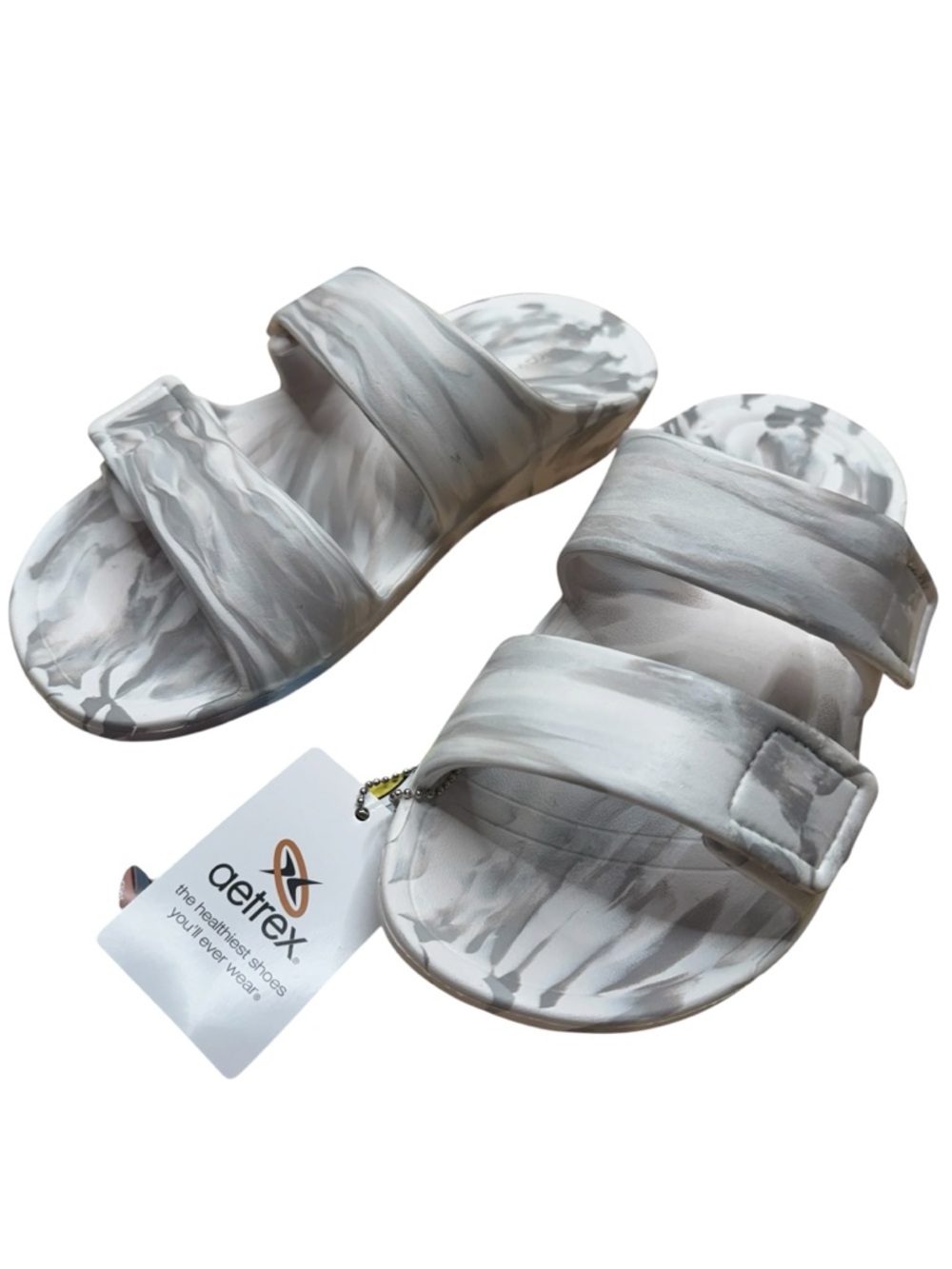 Milos Orthotic NEW Men's Adjustable Slides White Camo 9